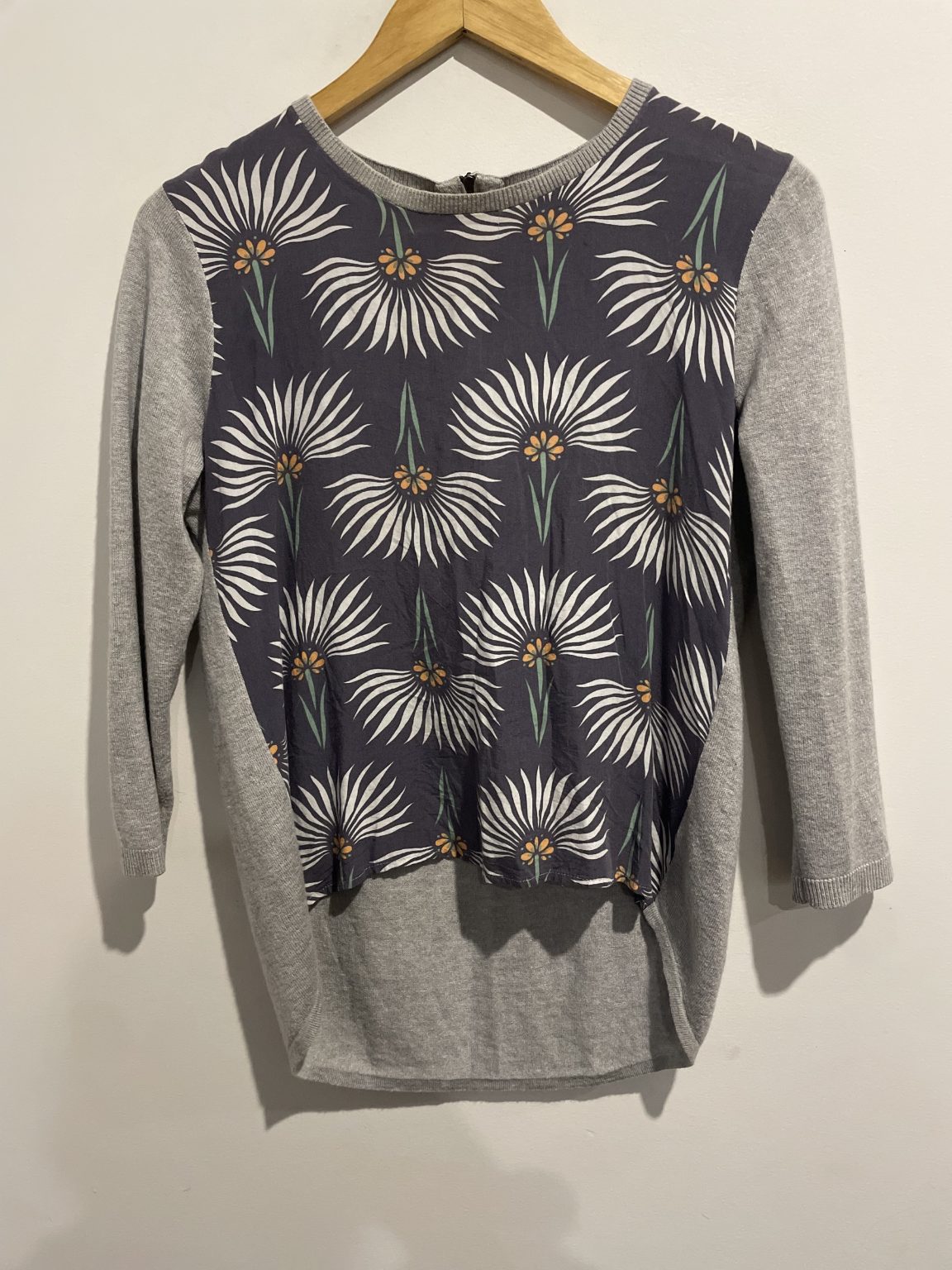 Memo Size S High Low Wool Knit Top
