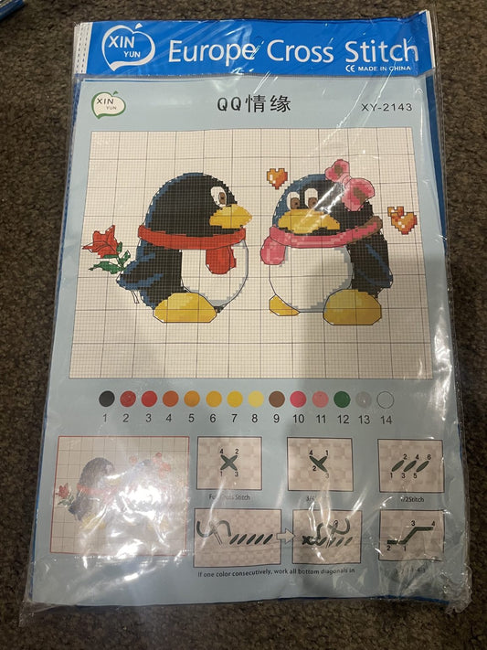 Full Cross Stitch Kit - Penguins