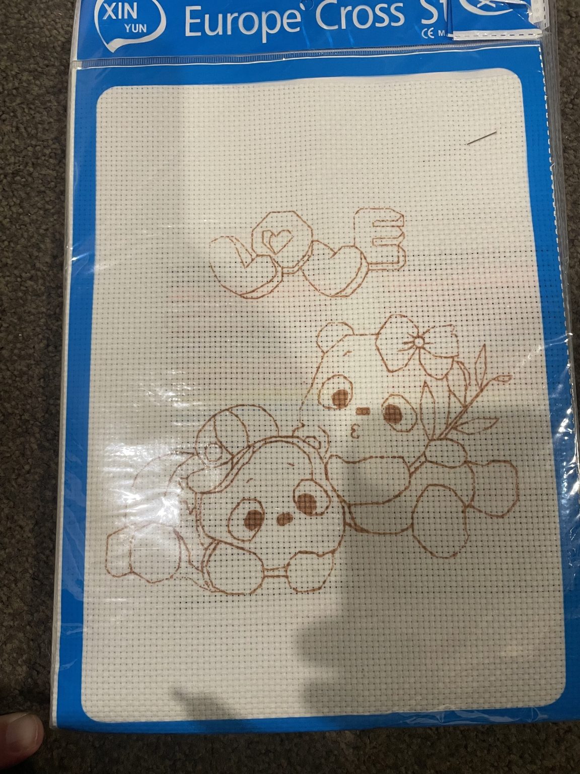 Full Cross Stitch Kit - Love Pandas