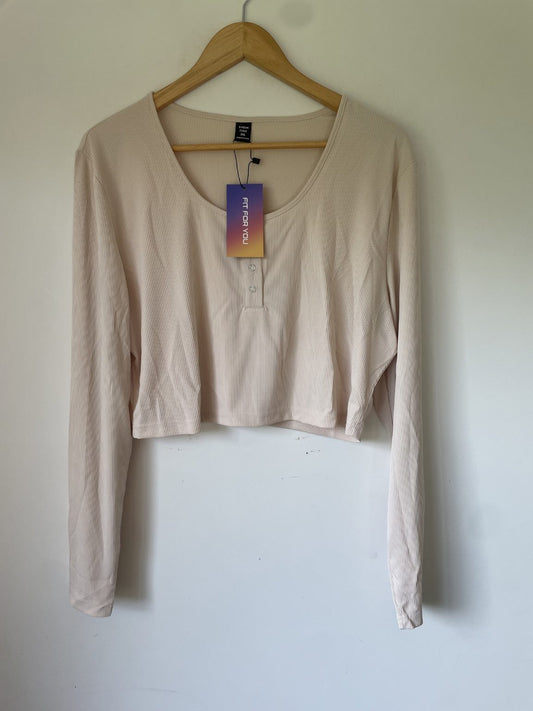 Brand New Shein Size 3XL Ribbed Cropped Lounge Top