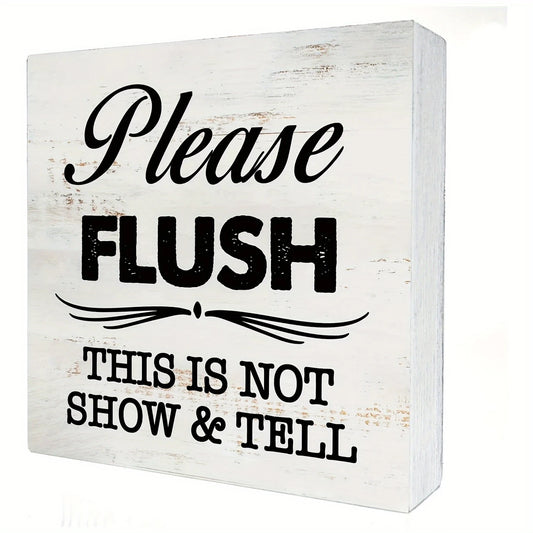 Please Flush PVC Block Sign
