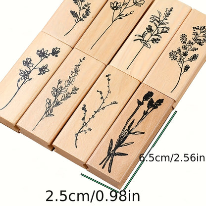 Wooden Floral Stamps