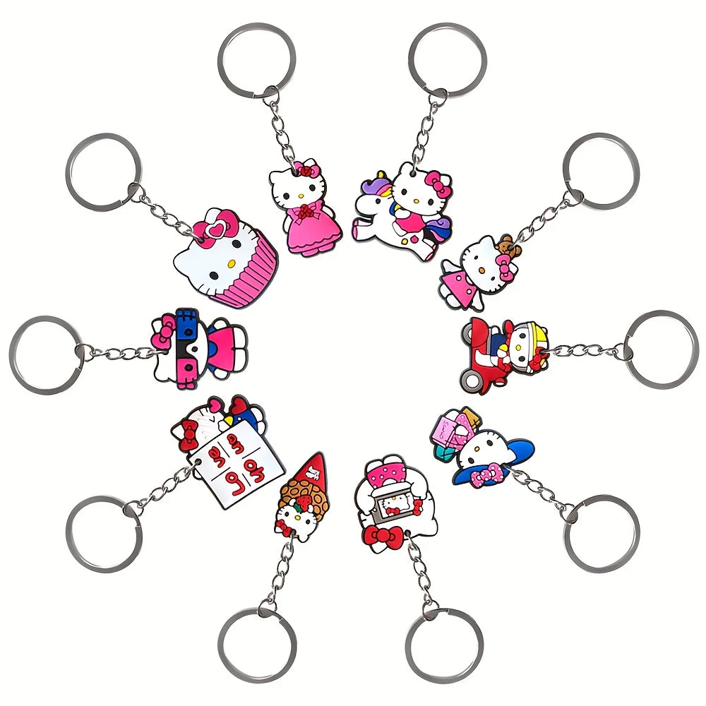 10pc Set Hello Kitty Key Chains