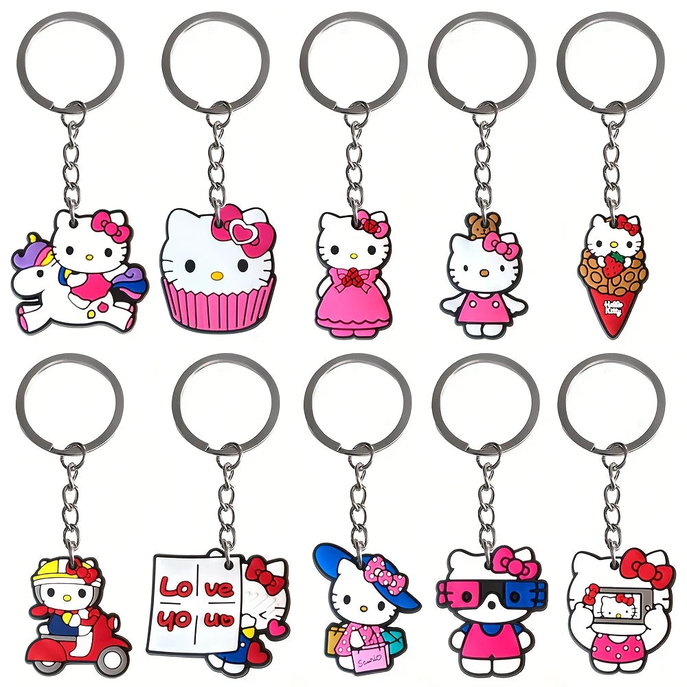 10pc Set Hello Kitty Key Chains