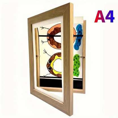 Wood grain Magnetic Kids Art Frame