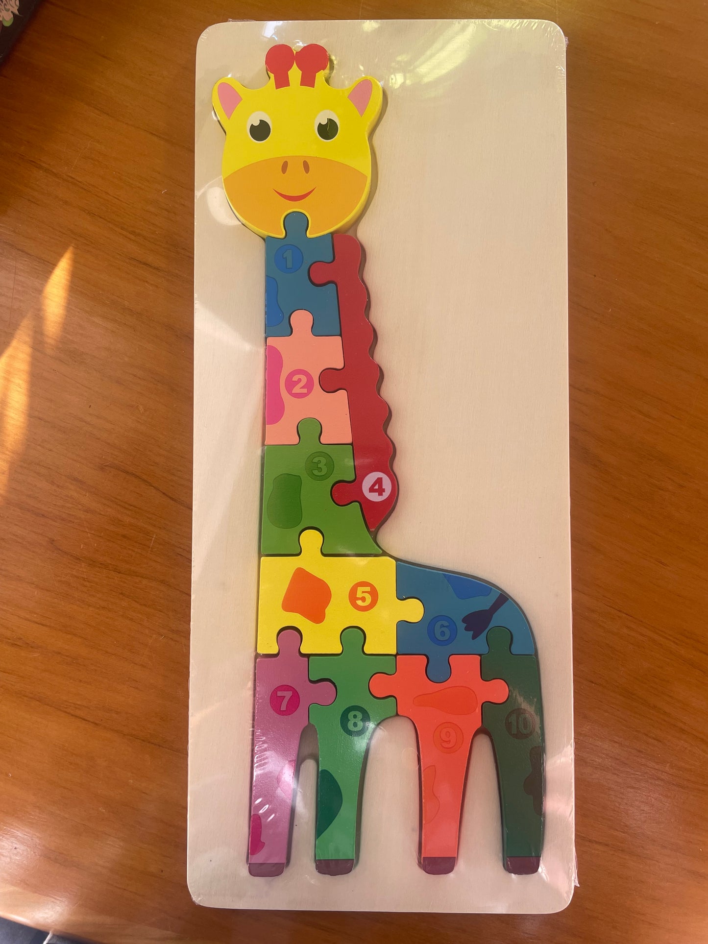 Wooden Giraffe Counting Puzzle