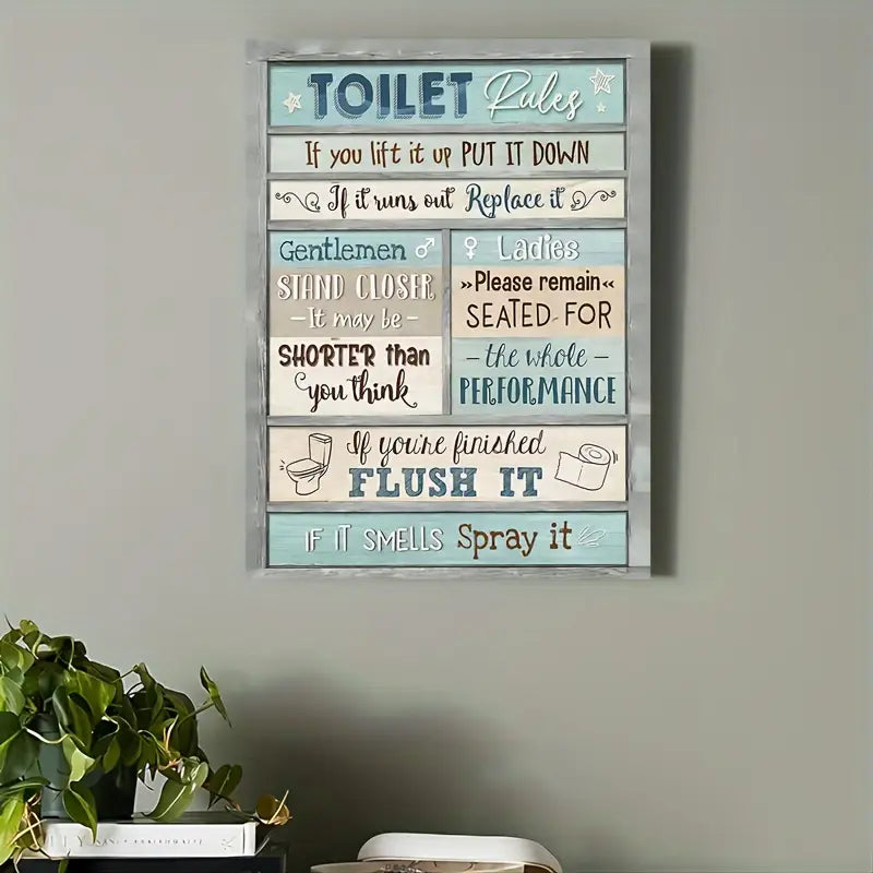Bathroom Stretched Canvas Wall Art