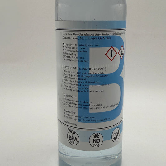 Clear Epoxy Resin Hardener - 16.9 fl.oz (500ml) - Crystal Clear, Self-Leveling, UV Resistant