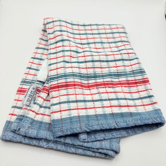 100% Cotton Tea Towel - Red White Blue Plaid