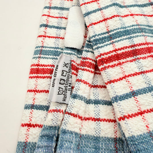 100% Cotton Tea Towel - Red White Blue Plaid