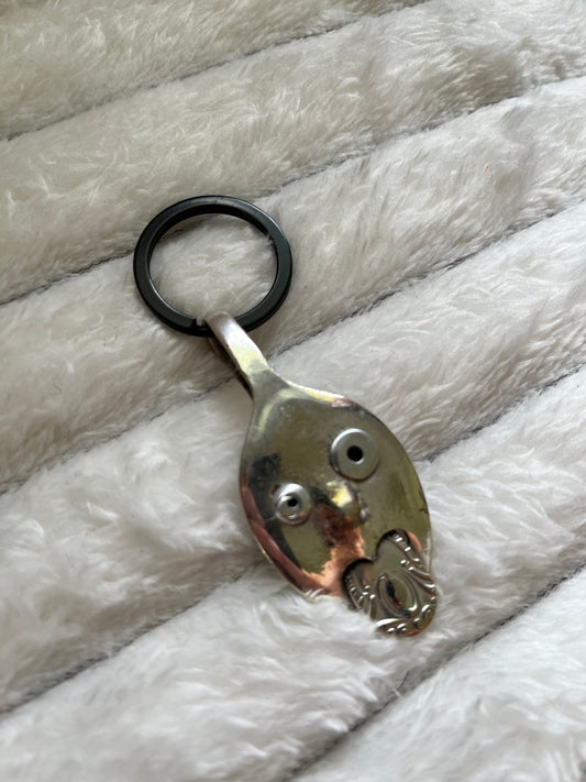 Hand Crafted Spoon Face Keychain