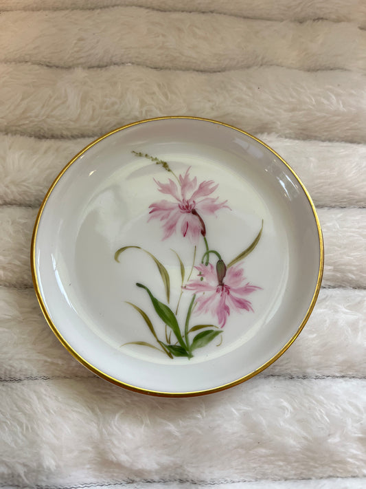 Vintage Rosenthal Handmalerei Gold Rim Butter Pat Plate, painted by A. Schuster