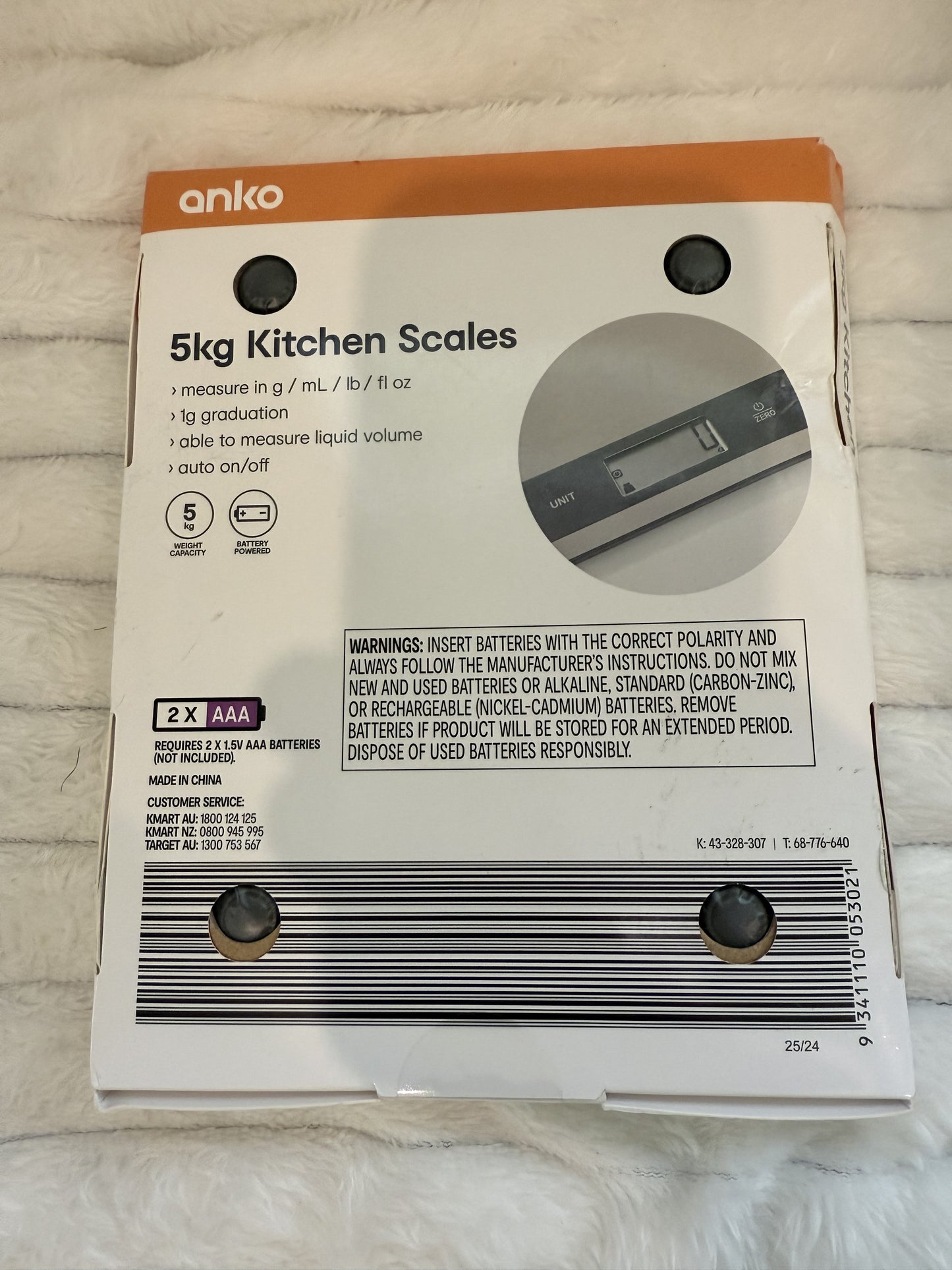 Anko 5kg Kitchen Scales - Digital Food Scale