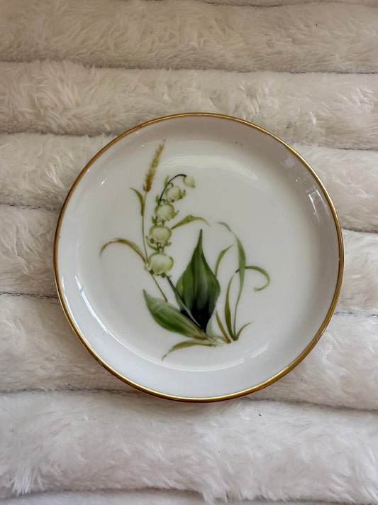 Vintage Rosenthal Handmalerei Gold Rim Butter Pat Plate, painted by Spitzer