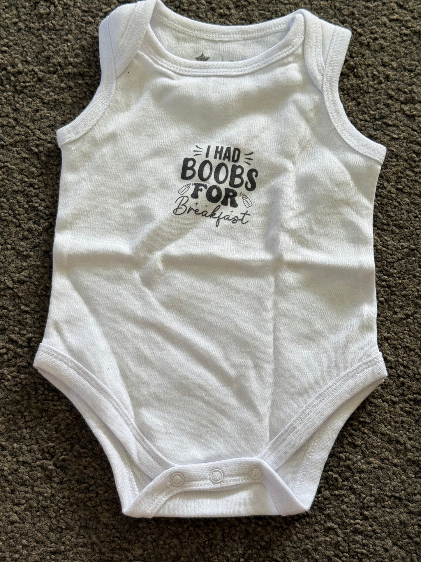 Young Original Size 0-3 months White Cotton Baby Bodysuit