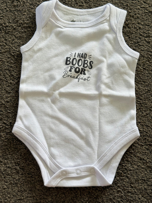 Young Original Size 0-3 months White Cotton Baby Bodysuit