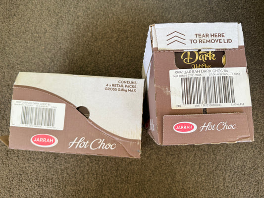 Bulk 8x Retail Boxes of Jarrah Dark Hot Chocolate (64 sachets)