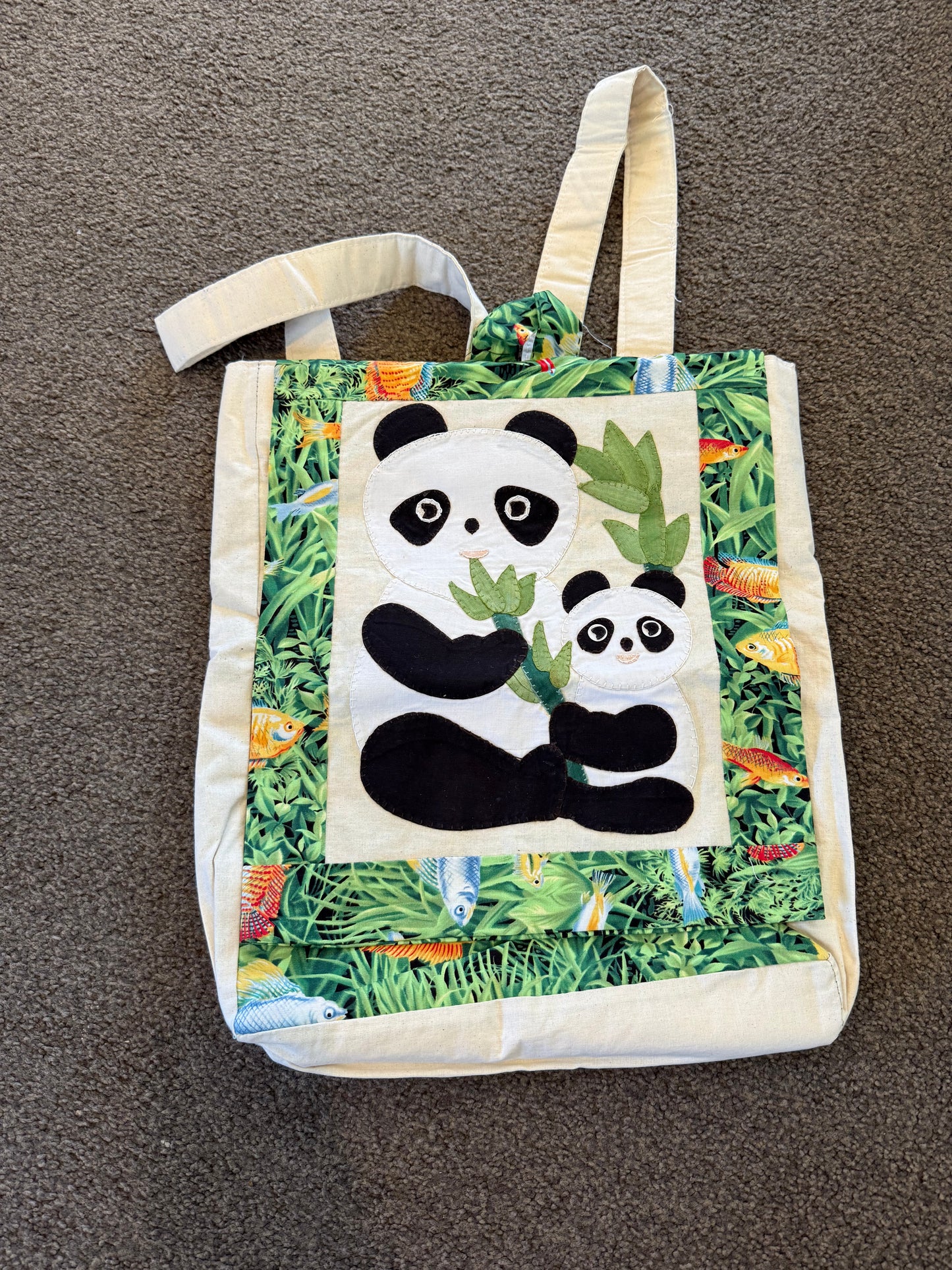 Panda Family Quilted Backpack