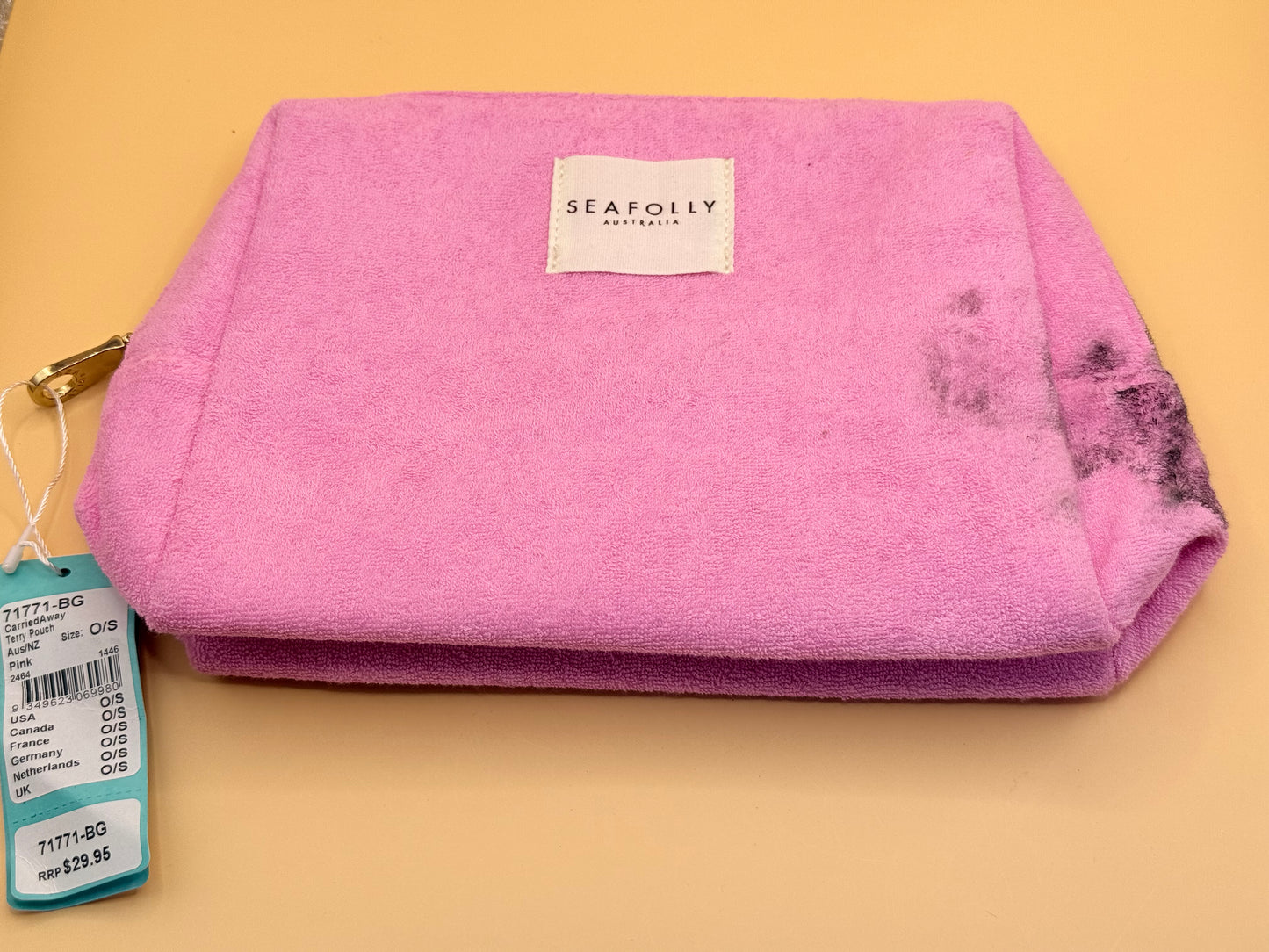 Seafolly Terry Cosmetic Pouch Pink (Damaged)