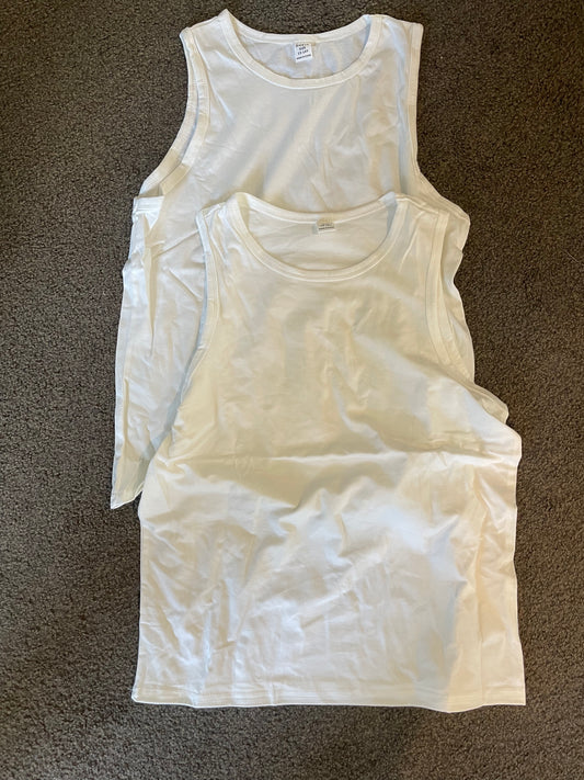 2x SHEIN Kids White Singlet Tops 13-14Y