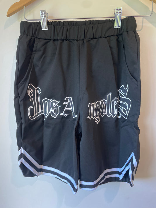 SHEIN Los Angeles Black Jersey Shorts Size 13-14Y