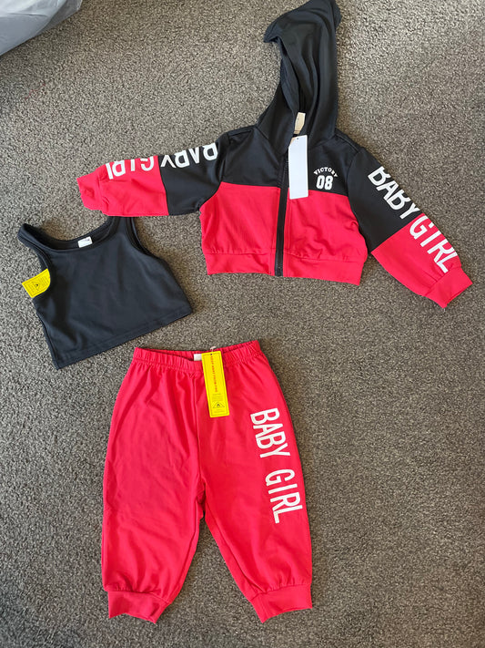 SHEIN Kid's 3 Piece Baby Girl Tracksuit Size 6-9 months