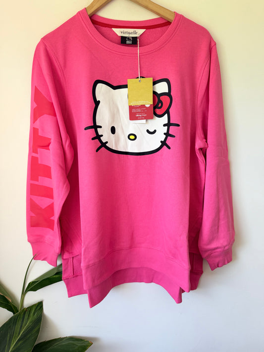 Virtuelle Size 14 Hello Kitty Pink Sweatshirt RRP $149.99
