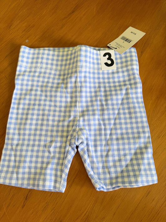 COTTON-ON KIDS Size 3 Dusk blue/Gingham Hailey Bike Short RRP $12.99