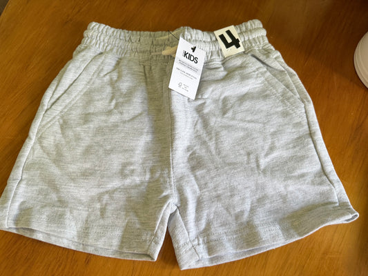COTTON-ON KIDS Size 4 Henry Slouch Short in Fog Grey Marle Core RRP $16.99