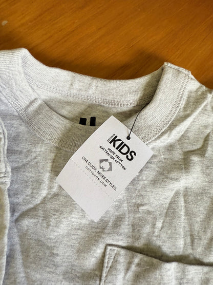 COTTON-ON KIDS Size 4 The Essential Short Sleeve Tee in Fog Grey Marle RRP $16.99