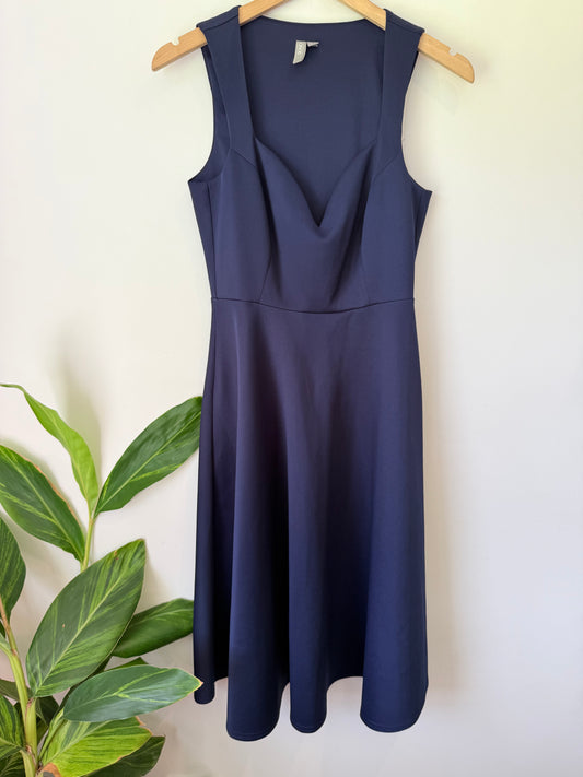 ASOS Size 8 Elegant Navy Midi Dress
