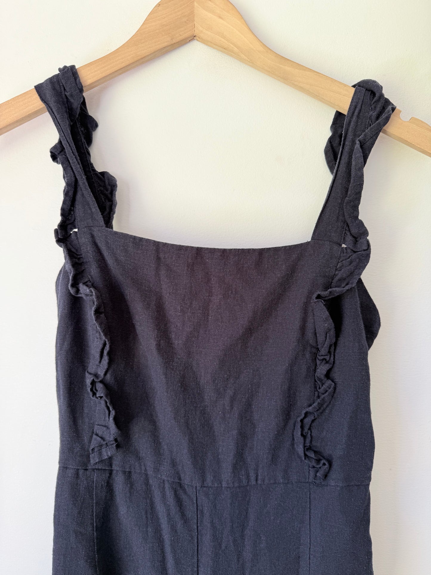 Glassons Size 6 Dark Blue Linen Blend Jump Suit.