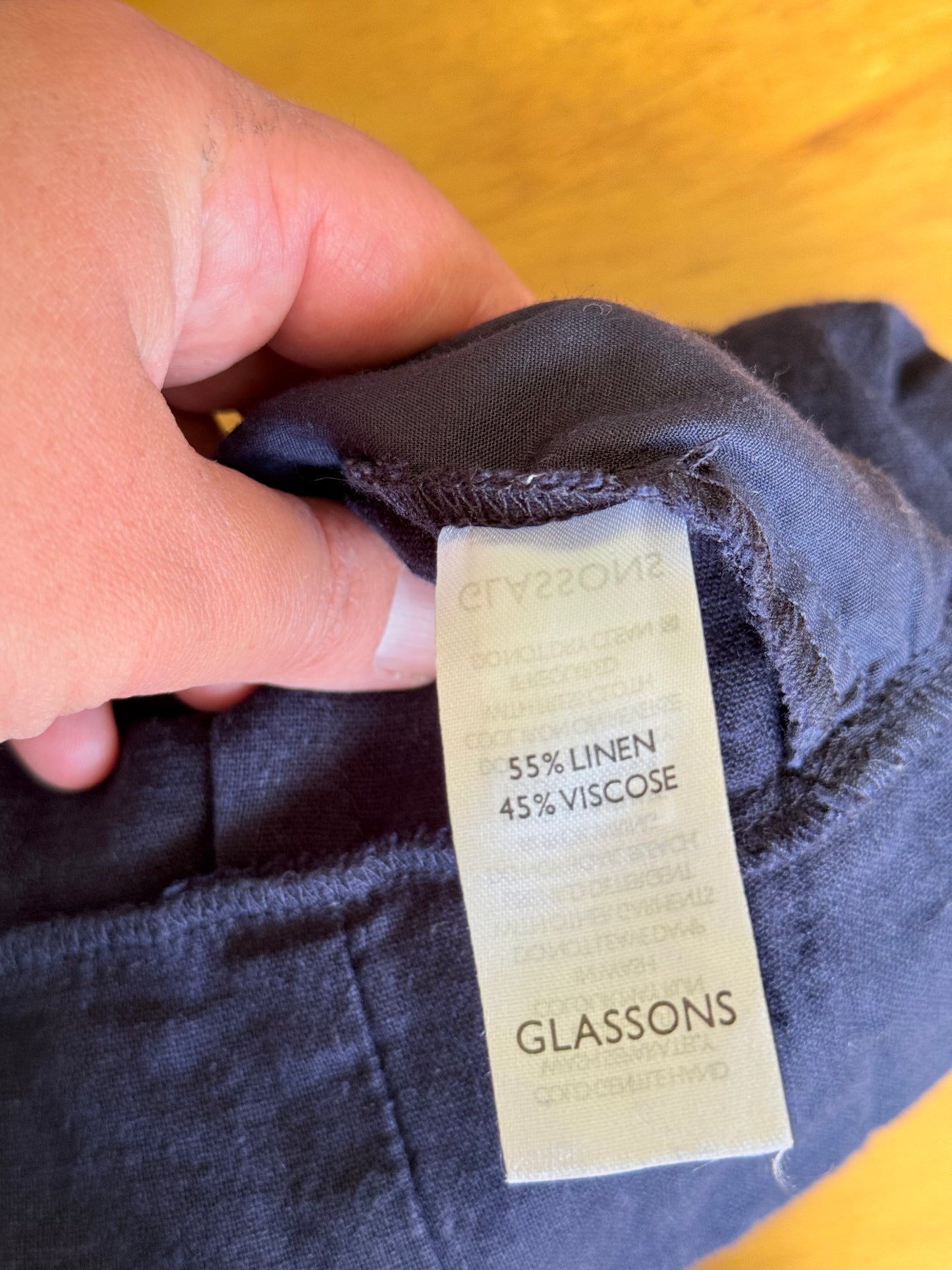 Glassons Size 6 Dark Blue Linen Blend Jump Suit.