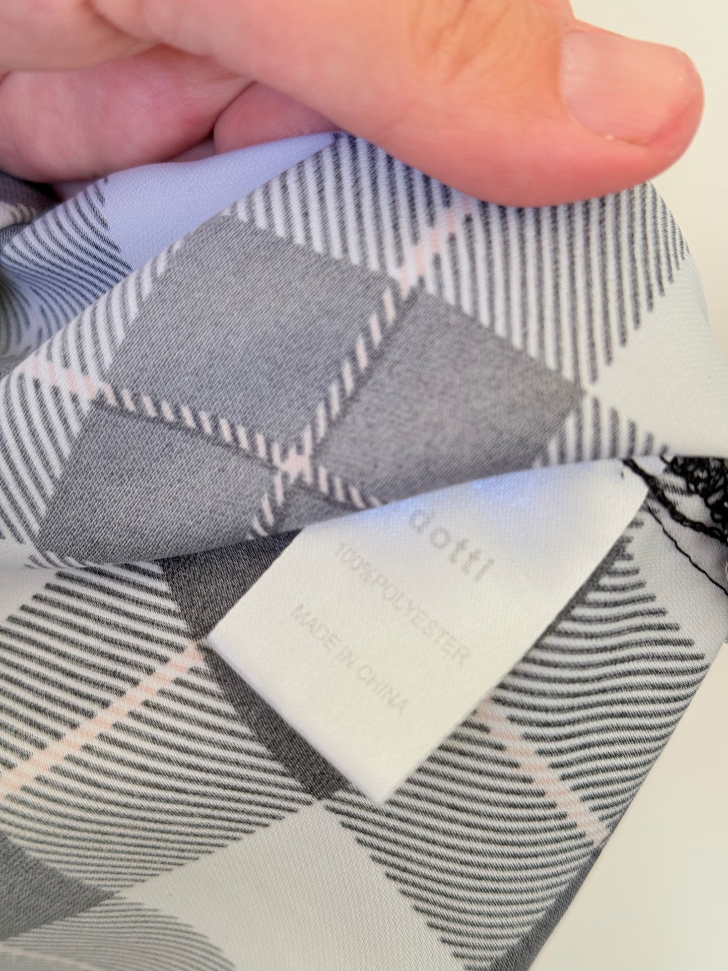 Dotti Size 10 Black & White Plaid Top