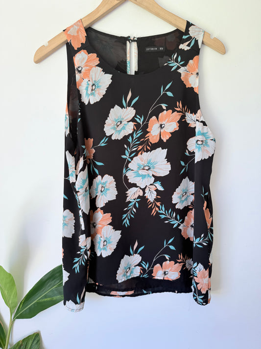 Cotton On Size M Floral Print Tank Top