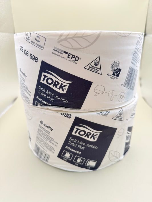 2 Rolls Tork Soft Mini Jumbo Toilet Roll