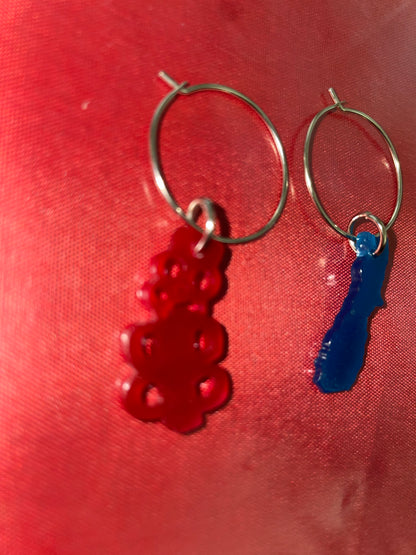 NZ Hoop Earrings with Acrylic NZ Icon Charms