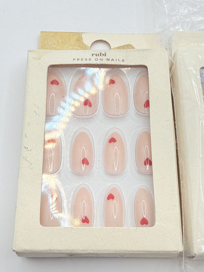 3x Packs Ruby Press On Nails Set