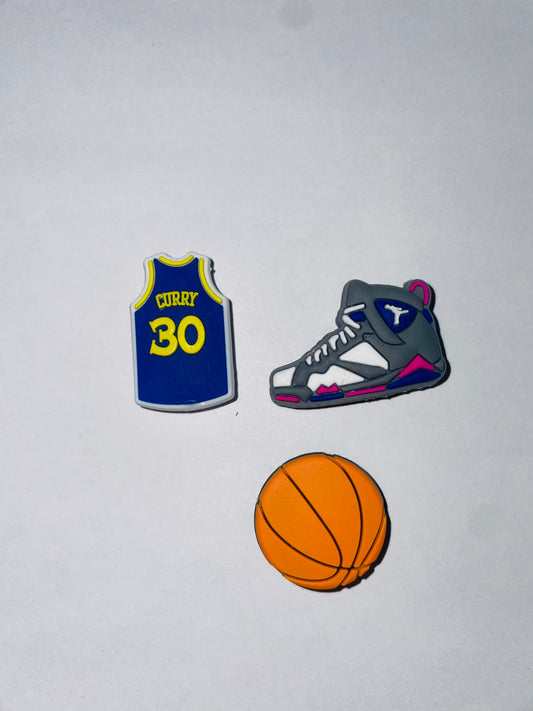 3x Basketball Shoe Charms for Clogs