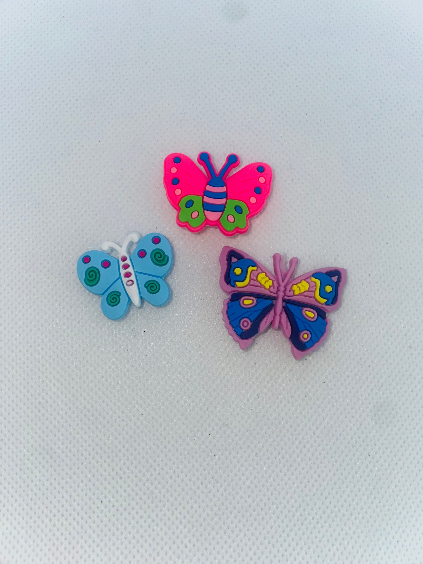 3x Butterfly themed Shoe Charms