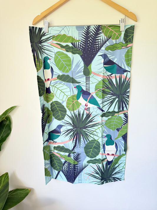 DQ & Co Vibrant Bird Song 100% Cotton Tea Towel
