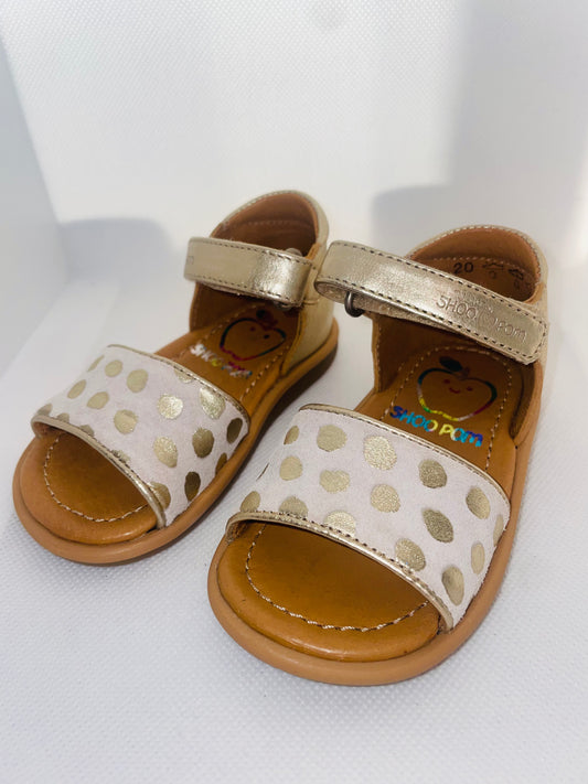 Shoo Pom Gold Polka Dot Toddler Sandals - Size 20