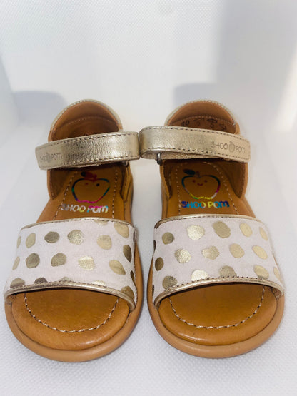 Shoo Pom Gold Polka Dot Toddler Sandals - Size 20
