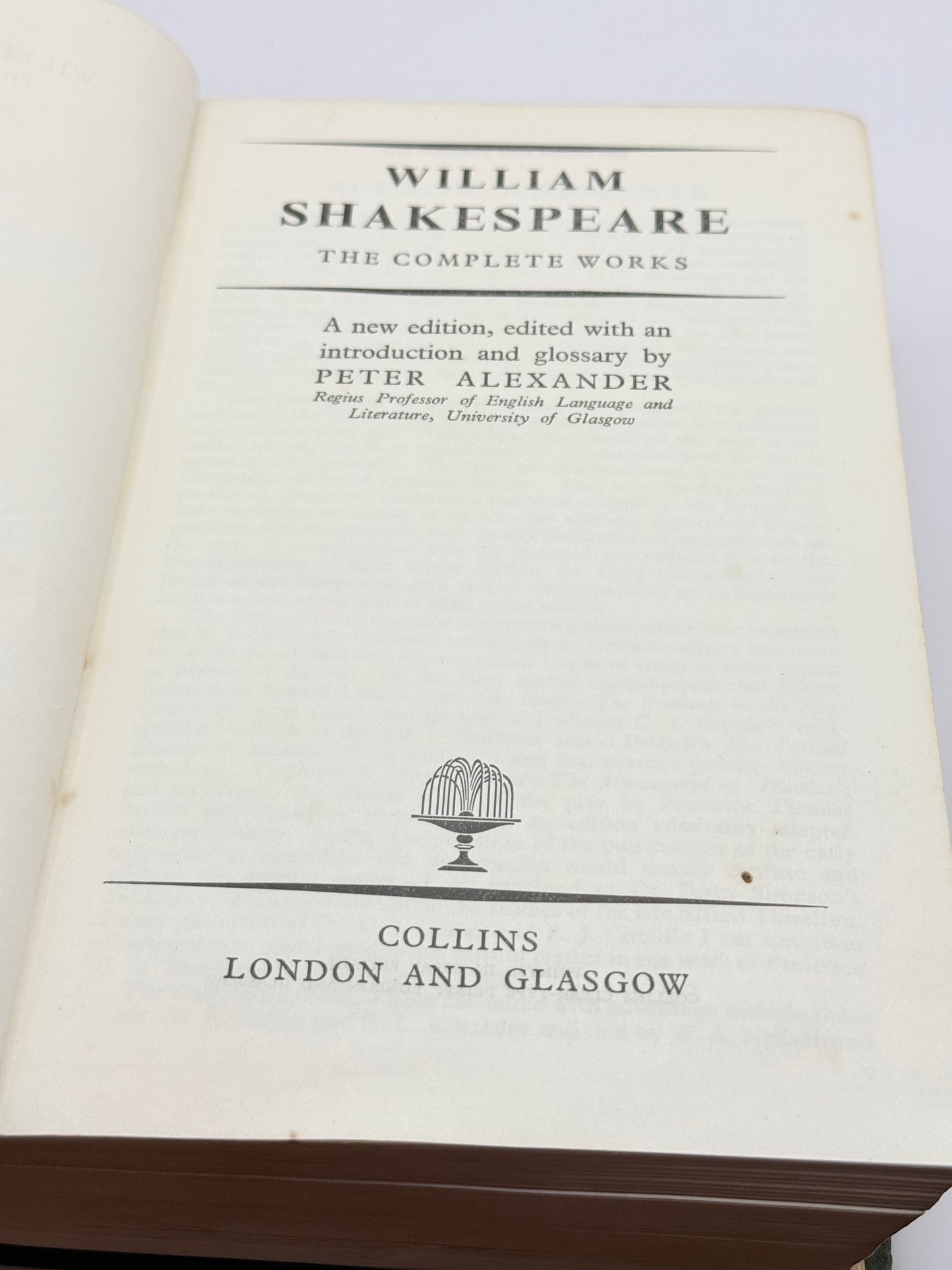 The Complete Works by William Shakespeare - 1951 1st Edition (New Edition) Collins