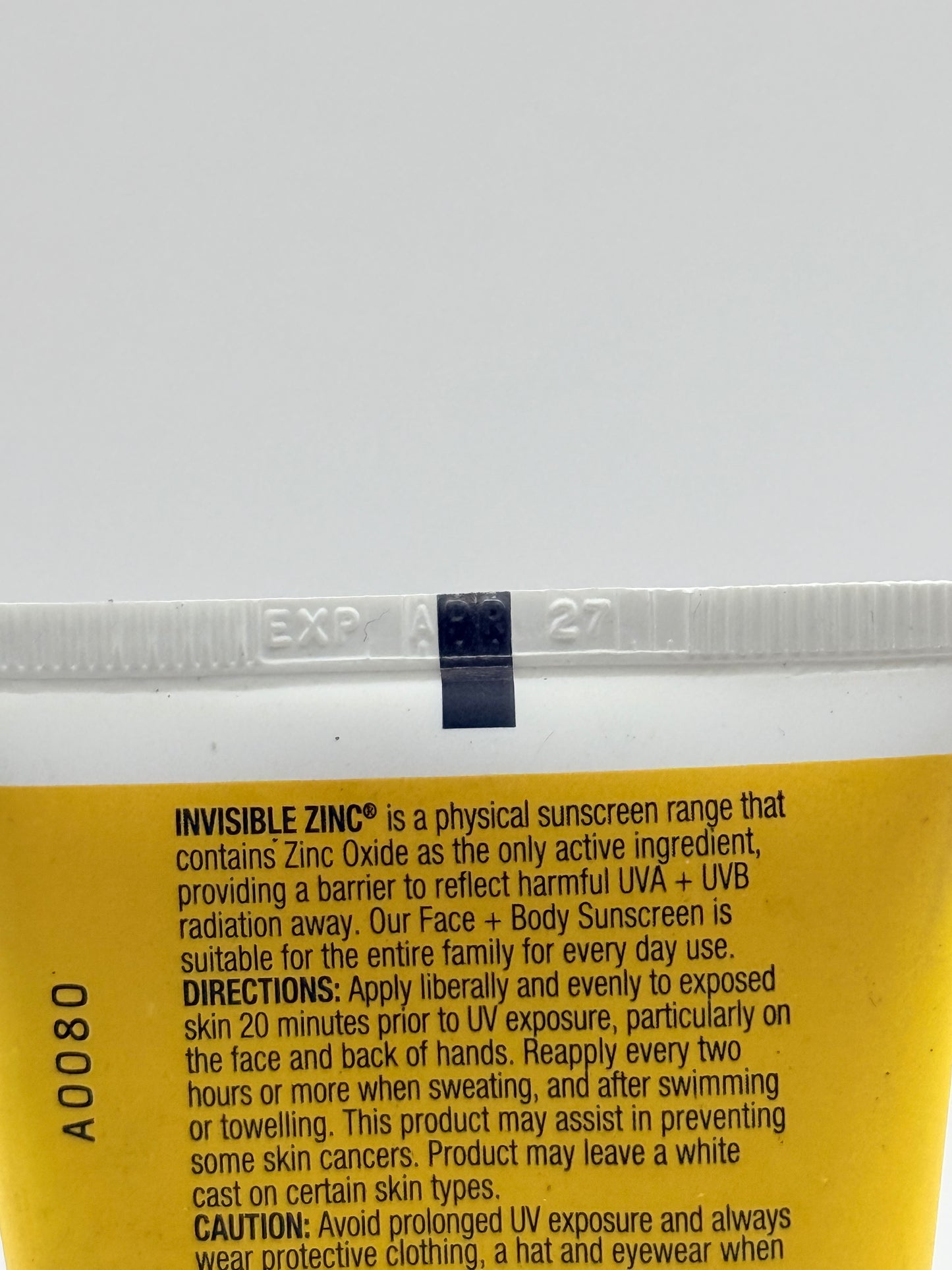 Invisible Zinc 75g Face + Body Mineral Sunscreen SPF 50