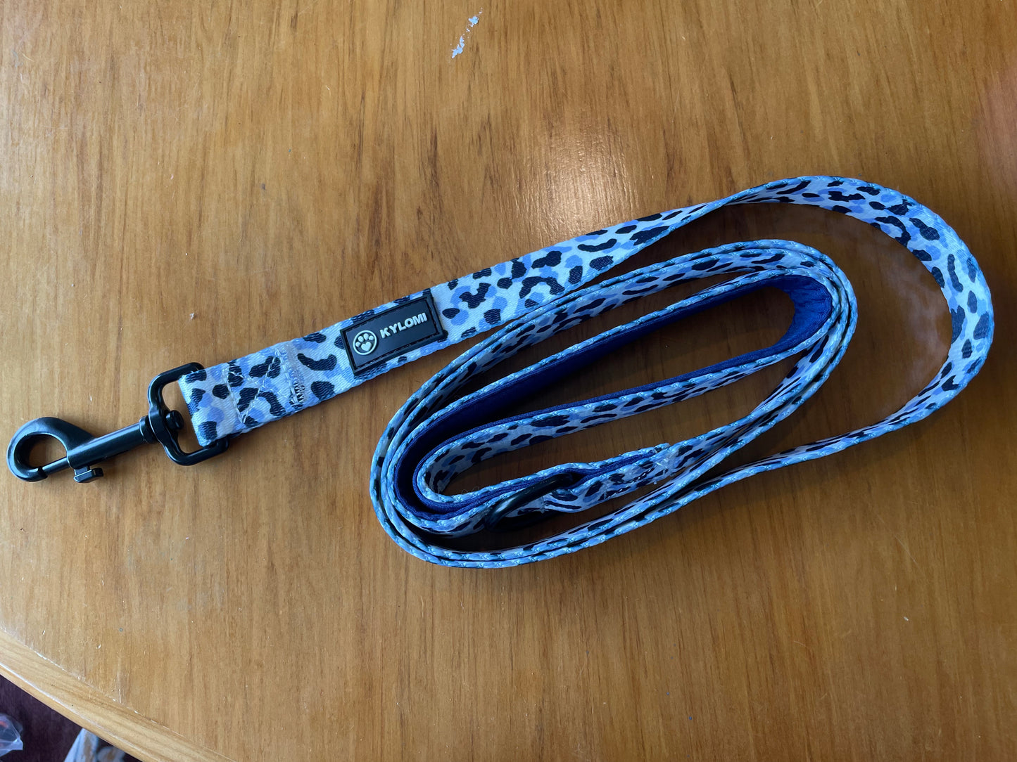 Kylomi Blue Leopard Print Dog Leash Size Large