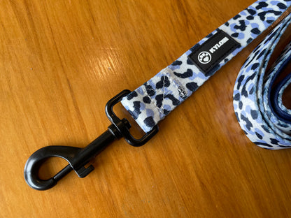 Kylomi Blue Leopard Print Dog Leash Size Large