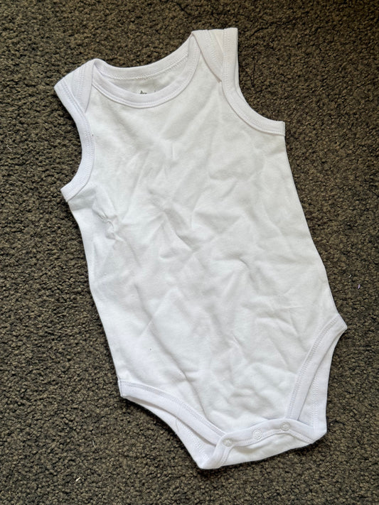 YOUNG ORIGINAL Size 9-12 Months White Baby Tank Bodysuit