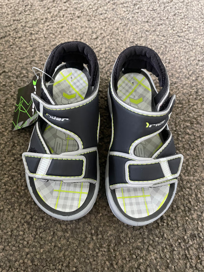 RIDER SANDALS Size 9 Rider K2 Comfort II Baby Black/Grey