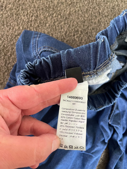 Shein 12y Classic Blue Denim Cargo Shorts for Kids